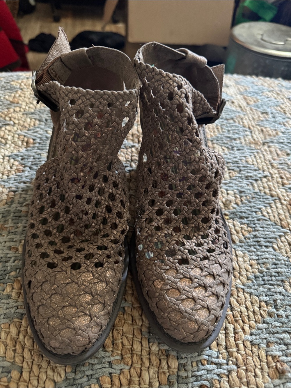 Blowfish Malibu Woven Ankle Booties 9